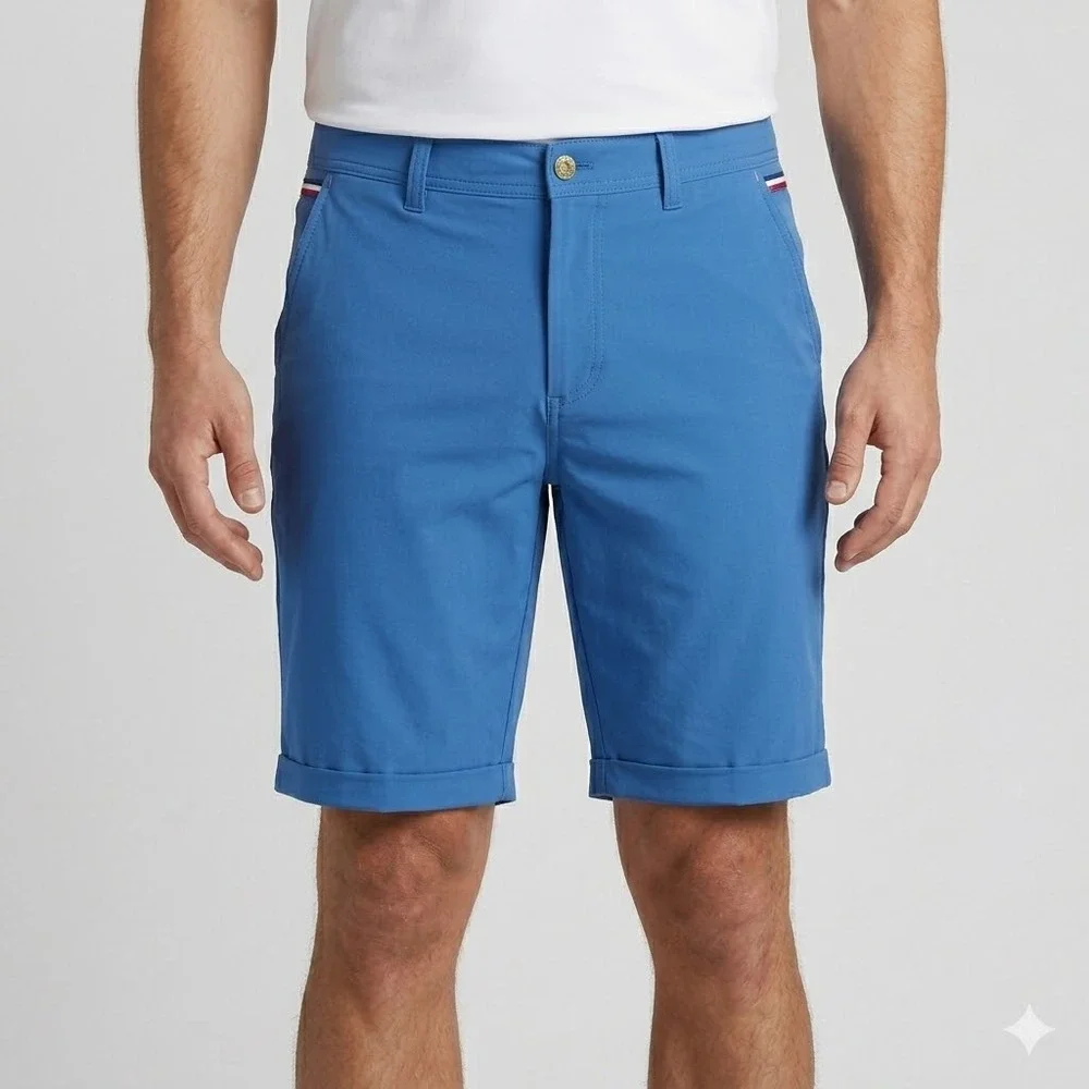 Alberto Golf Shorts Tech‎ Stretch Water Repellent Blue Men Size 36 EUC